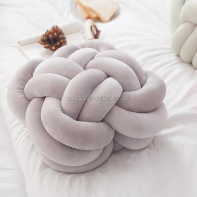 China 2018 Trendy Anti-Apnea Chunky Flower Knot Pillow Ins gifts and home decoration for retail with cheap price handmade velvet knot pillows for sale