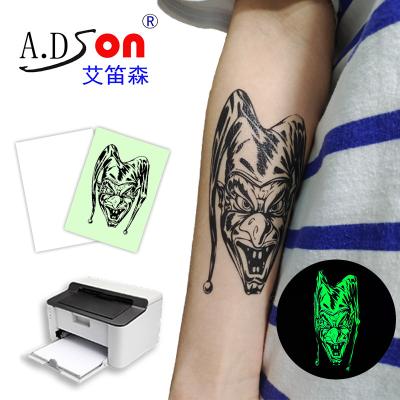 China Temporary Glow In The Dark Fluorescent Luminous DIY Tattoo Sticker Tattoo Decal Paper Temporary Tattoo Sticker for sale