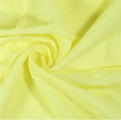 China Best quality breathable yellow100% rayon cotton dobby fabric jacquard for garment for sale