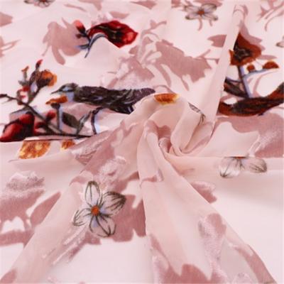 China Anti-Static Hot Sales Soft Squishy Designs Dress Burnout Velvet Fabric for sale