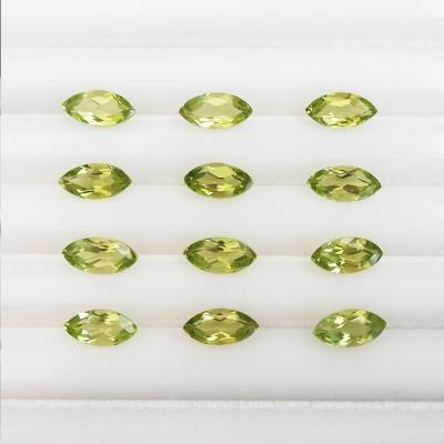 China Color Play or Natural Fire Peridot Green Peridot 2*4mm-7*14mm Faceted Marquise Cut Loose Gemstones for sale