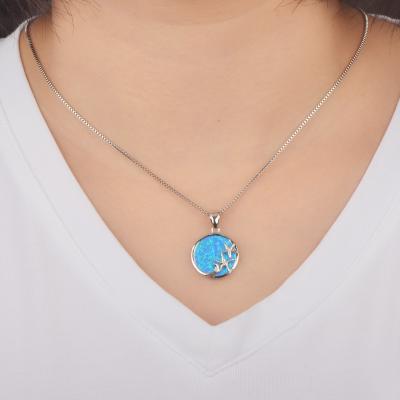 China Vintage Deep Sea Necklace Women's Ocean Series Hawaiian Blue Starfish Aobao Pendant Necklace for sale