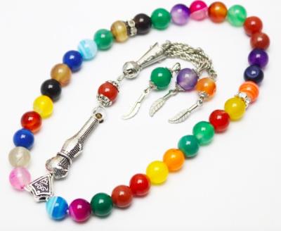 China Fast Selling Religious Religious Bracelet Color Muslim Amazon Agate Beads Bracelet 33 Tessbihar Tassel Beads for sale