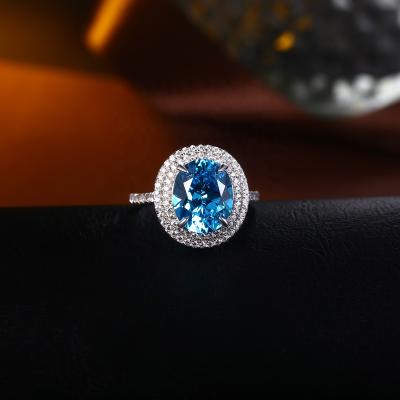 China FASHIONABLE Color Oval Blue Stone Shape Products S925 Jewelry 925 Silver Ring On Sale for sale