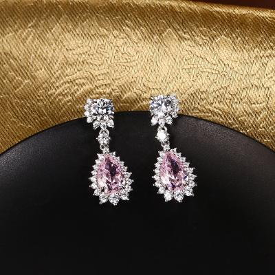 China New Design Romantic Drop Earrings 925 Popular 18k Gold Plating Silver Earrings For Women for sale