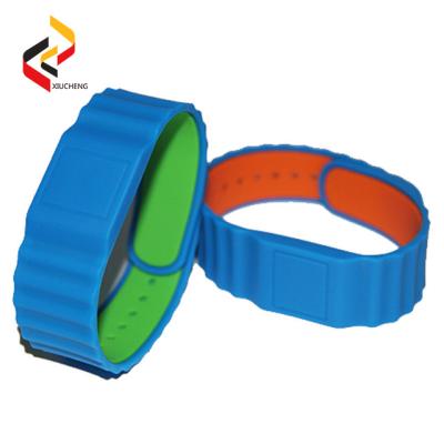 China Shockproof personal captains armband with silk printing wristbandc NXP RFID MIFARE S50 band for camping for sale