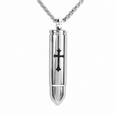 China FASHIONABLE Jewelry Stainless Steel Series Religious Bullet Urn Perfume Bottle Necklace For Men Women Joias De Aco Inoxidavel for sale