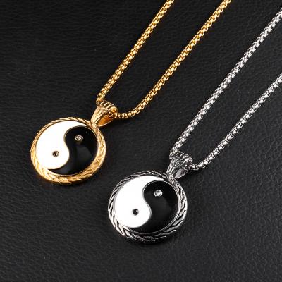 China Religious Series Tai Chi Necklaces Gossip Yin Yang Necklace For Men Women Gioielli DA Donna Stainless Steel FASHION Jewelry for sale