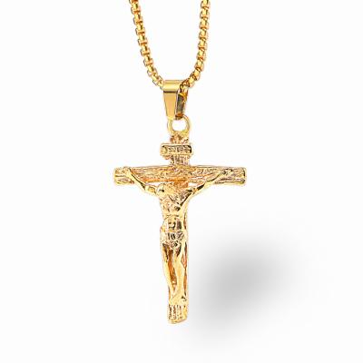 China 2021 Kreuz Halskette Stainless Steel Jewelry Series FASHION Religious Unisex Ruby Cross Necklace For Women Men Roestvrijstalen Sieraden for sale