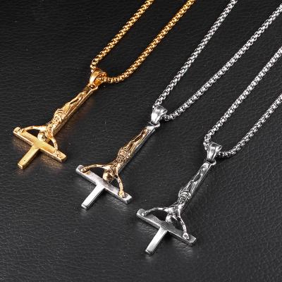 China Cross Pendant Women Nainen Koruja of Jesus Piece Necklace For Men Stainless Steel Jewelry FASHIONABLE Religious Fish Series for sale