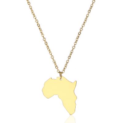 China FASHIONABLE Map Series New Feminino Amazon Necklace 18K Gold Plated Africa Map Pendant Necklace For Women for sale