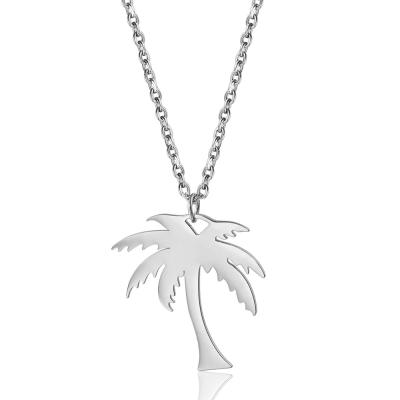 China FASHIONABLE 18K Gold Plated Stainless Steel Coconut Tree Palm Leaf Pendant For Women for sale