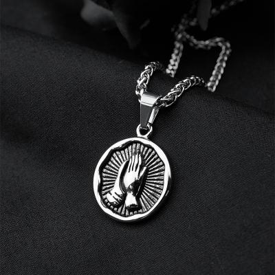 China Religious Women Men Stainless Steel Jewelry Christian Cross Coin Pendant For Stainless Steel TRENDY Jewelry Series for sale