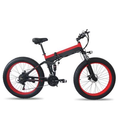 China Wholesale 48v 1000w Alloy Electric Bike 26inch Aluminum E-Bike Folding Fat Tire Bike 500w Foldable Electric Bicycle for sale