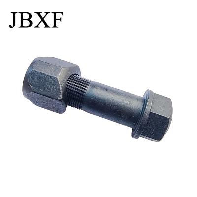 China Grade 10.9-12.9 Heavy Duty Track Bolt And Nut Hexagon Carbon Steel Grey Blacks for sale