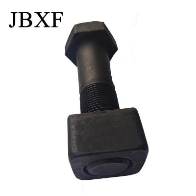 China Black Oxide Excavator Bulldozer Loader Truck Track Bolts And Nuts / Metric Plow Bolts for sale