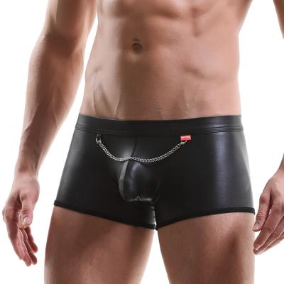 China Manview Brand Fake Breathable PVC Boxershorts Gay Underwear Men Boxer Briefs Sexy for sale