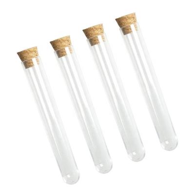 China Pharmaceutical plastic test tube with cork lid for lab or packaging for sale