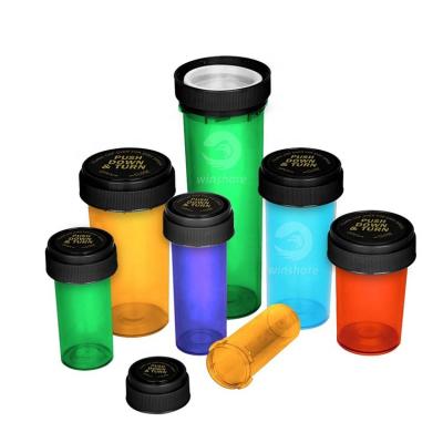 China CR Plastic Bottle Of Medicine 2022 Custom Logo PP Flip Up And Rotate Vials For Pill for sale