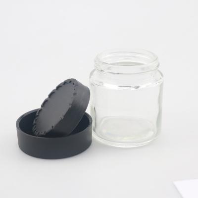 China Business& Wholesale Shopping 4 Oz Black Color Concentrate Jars Child Proof Glass Packaging Lid for sale