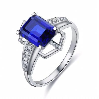 China Other Fashion lab sapphire 4.5ct Emerald Cut ring for man for sale