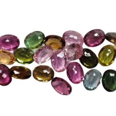 China Color Change High Quality Round Cut Natural Tourmaline Amorphous Rainbow Tourmaline Multicolor Loose Stones for sale