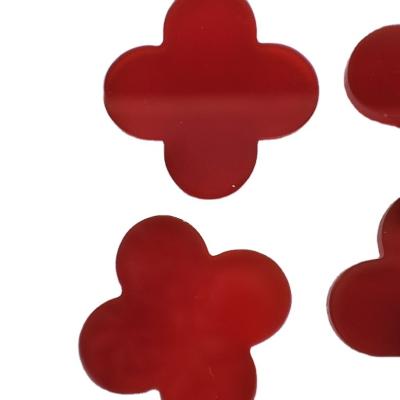 China Natural stone natural gemstone red high qualityfour-leaf clover onyx for jewelry making Fashion jewelry for sale