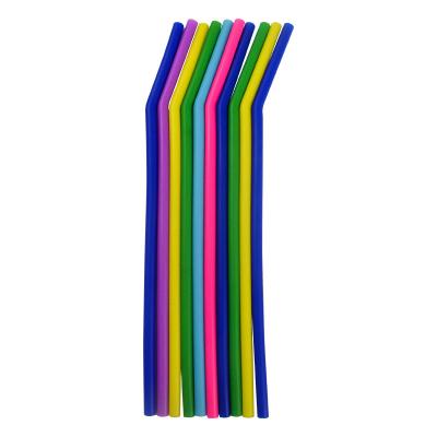 China 250*7mm Straight Sustainable Or Bent Food Grade Reusable Colorful Tools Eco - Friendly Silicone Straw for sale