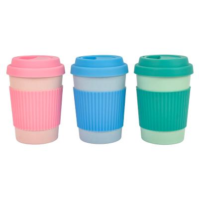 China Environmental Friendly 350ml Degradable Reusable Sustainable Insulated Against Straw Hot Coffee Mug With Silicone Cover BPA Free for sale