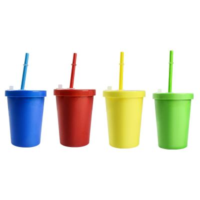 China New Sustainable PP Tumbler For Party With Straw 350ml Cold Water Leakproof Custom Log Cup for sale