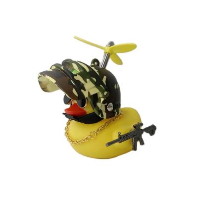 China Car Interior Decoration Soft Material Yellow Duck Small With Headset Booster For Bike Motor Without Lights Duck In The Car Auto Accessories for sale