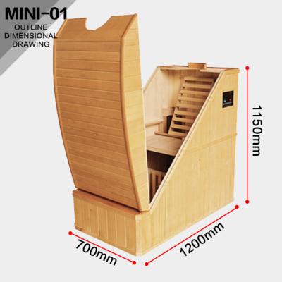 China Computer Control Panel One Person MINI Infrared Sauna Wooden FIR Sauna Cabins MINI01 for sale