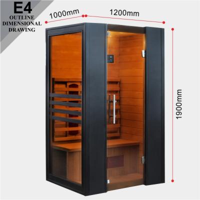 China Modern Ceramic Heater Sauna Cabins 2 Person Computer Control Panel Black Color FIR Wood Sauna E4 Infrared for sale