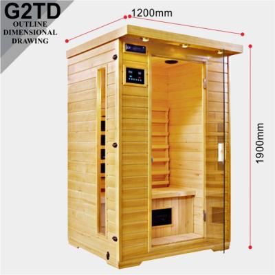 China Computer Control Panel Infrared Sauna Room Heater G2TD 2 Person Ceramic Sauna for sale