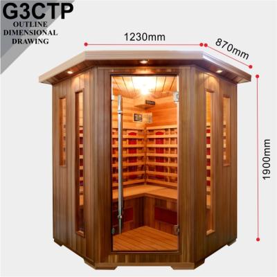 China Computer Control Panel Best Selling Canada Cedar Wood Healthy Spa Sauna Red G3CTP Cabins for sale