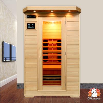 China Computer Control Panel Sauna Room G2T Solid Wood Hemlock Far Infrared Sauna for sale