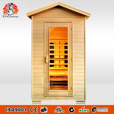 China Outdoor Far Infrared Computer Control Panel 2 Person Sauna Chamber With Rain Cover L2TO for sale