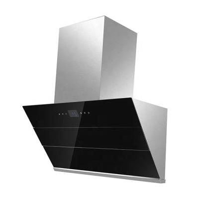 China Large Suction Slant Range Household Hood Modern Design Electric Hood Kitchen Cooker Wall Mounted Chimney Extractor for sale