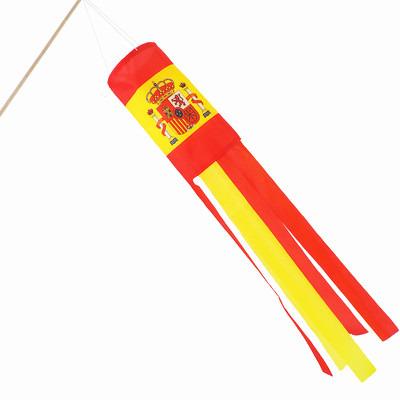 China RUFFLED Digital Printing Polyester And Satin Customized Spain Flag Wind Direction Gauge Flag for sale