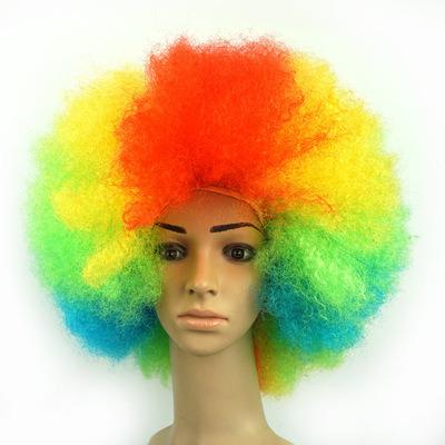 China High Quality Afro Wave Football Fan Hair Football Fan Wig Fashion Hair Spiky Wigs for sale