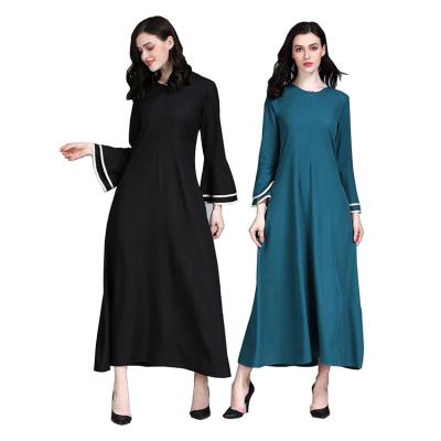 China Arabic Long Maxi Islamic Solid Color Muslim Trumpet / Muslim Abaya Women's Abaya Dress Sheaths Maxi Dress for sale