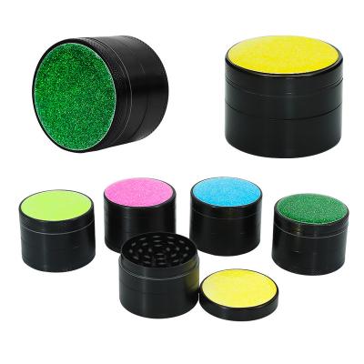 China Herb Spice Grinding Tobacco New Design 48*37mm 4 Parts Herb Grinder Zinc Metal Tobacco for sale