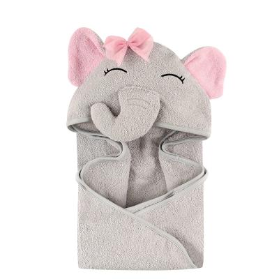 China After the baby bathes cute unisex elephant animal hooded baby face towel cotton hooded baby towel bamboo for sale