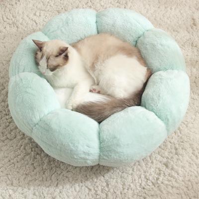 China 2021 Waterproof High Quality Flower Shape Of Plush Provides Head And Neck Support Puppy Bed for sale