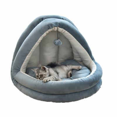 China Cooling High Quality Cat Bed For Indoor Pet Tent Soft Cats Cave Bed For Dogs And Small Cats Super Soft Pet Supplies for sale