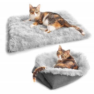 China Breathable Double-Function Explosive Plush Dog Bed Plush Cat Litter Cushion Warm Cat Bed for sale