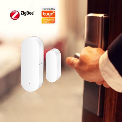 China Tuya Zigbee 3.0 Door Sensor Door Detector White Color Power By Battery Compatible With Alexa Google Home ZGB-D001 for sale