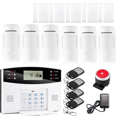 China Wireless Voice Promition Home Security GSM Alarm System LCD Display Voice Remind Two Way Intercom SMS Notification For Power Off for sale