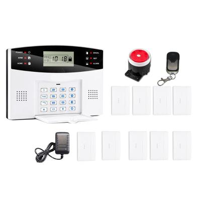 China Voice Promition Home Security GSM Alarm System with Wireless and Wired Auto Zone Dial Function Built in Backup Battery Power Off SMS Notification for sale