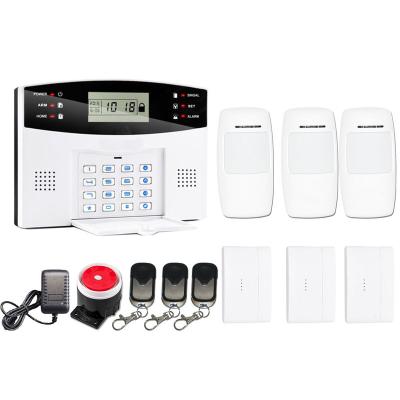 China Voice promition GSM Home Security Alarm System with 99 wireless zone 7 wired zone to work with motion sensor and wireless door sensor for sale